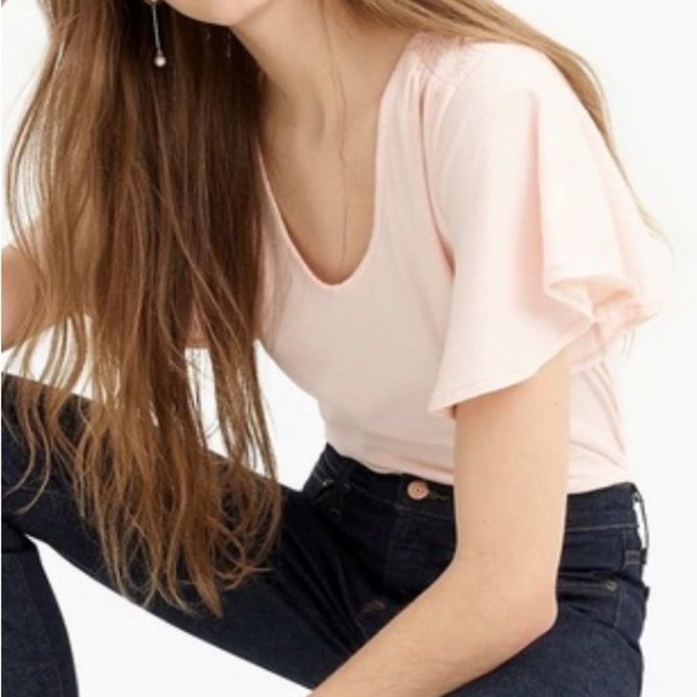 J.CREW Flutter Sleeve Scoopneck T-shirt